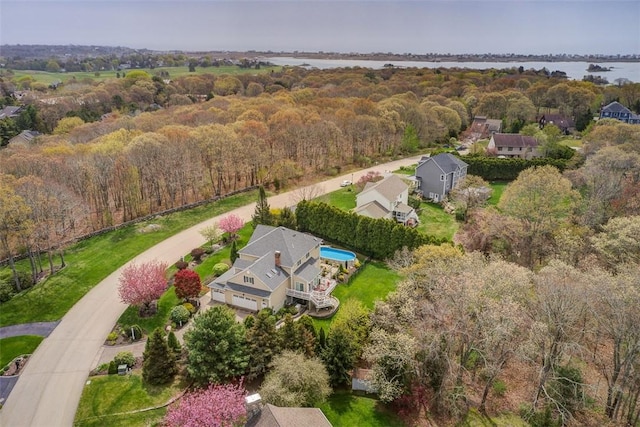 30 Rock Ridge Rd, Westerly, RI 02891 - birds eye view of property with a water view and a wooded view