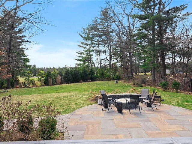 120 S Rd, East Greenwich, RI 02818 - view of patio with an outdoor fire pit and fence