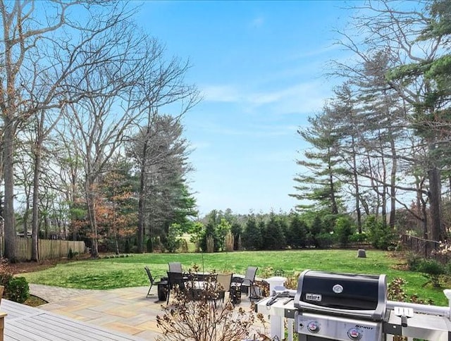120 S Rd, East Greenwich, RI 02818 - view of patio / terrace with fence, grilling area, and outdoor dining space
