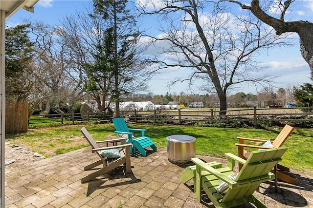 view of patio featuring a fenced backyard