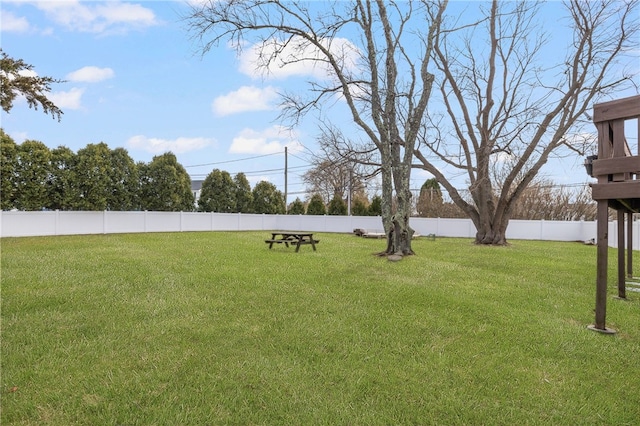view of yard with fence