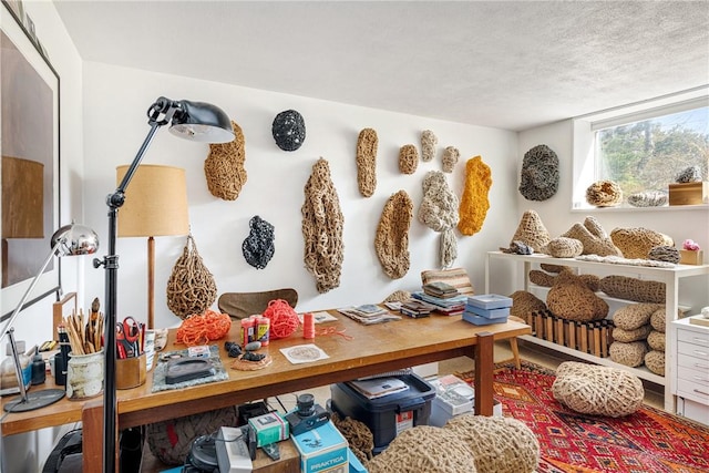 interior space featuring a textured ceiling
