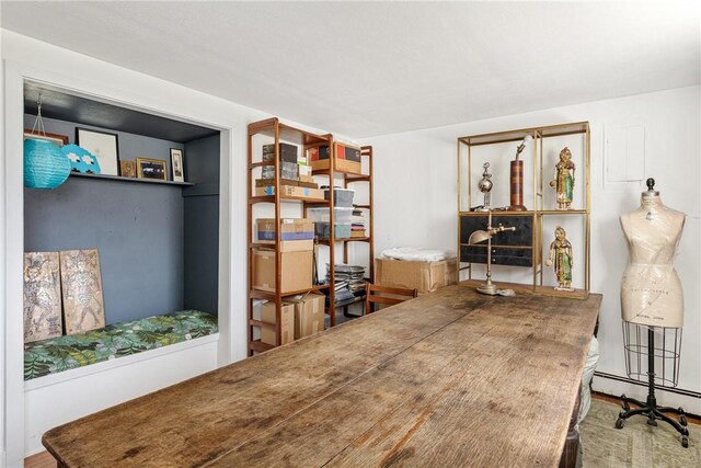 office area with baseboard heating