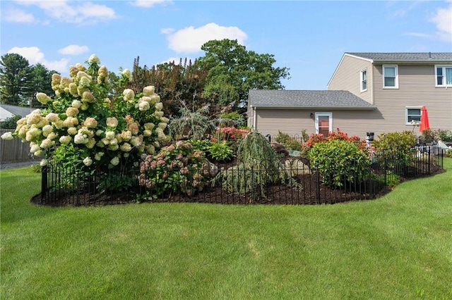 view of yard with fence