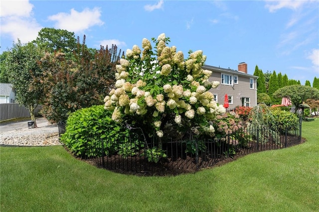 view of yard with fence
