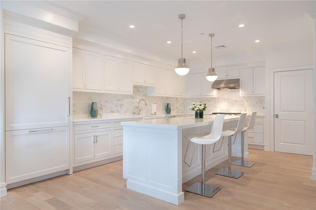 78 Rhode Island Ave Unit 8, Newport, RI 02840 - kitchen with a sink, tasteful backsplash, light countertops, and under cabinet range hood