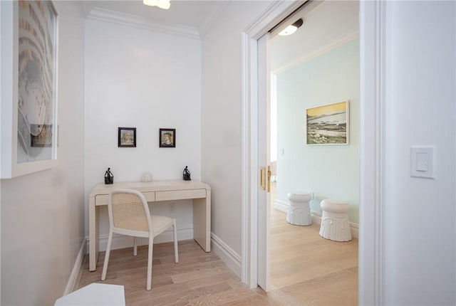 78 Rhode Island Ave Unit 8, Newport, RI 02840 - office featuring baseboards, wood finished floors, and crown molding