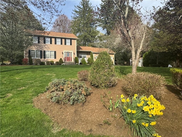 colonial house with a front yard