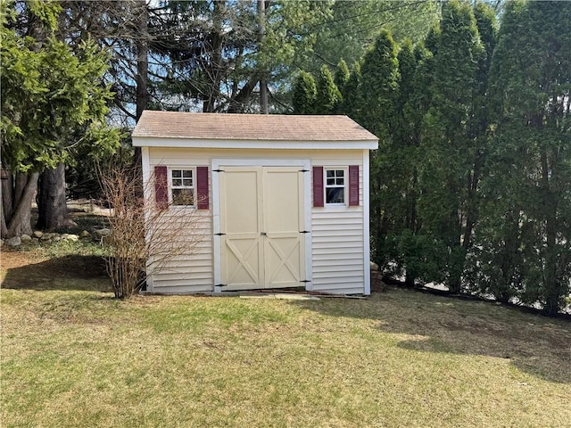 view of shed