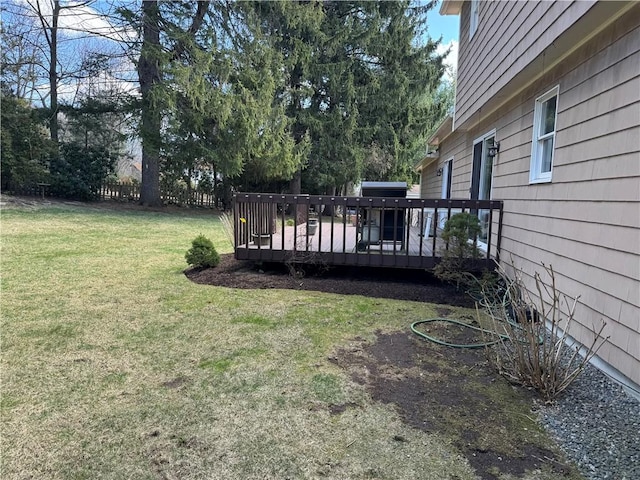 view of yard featuring a deck