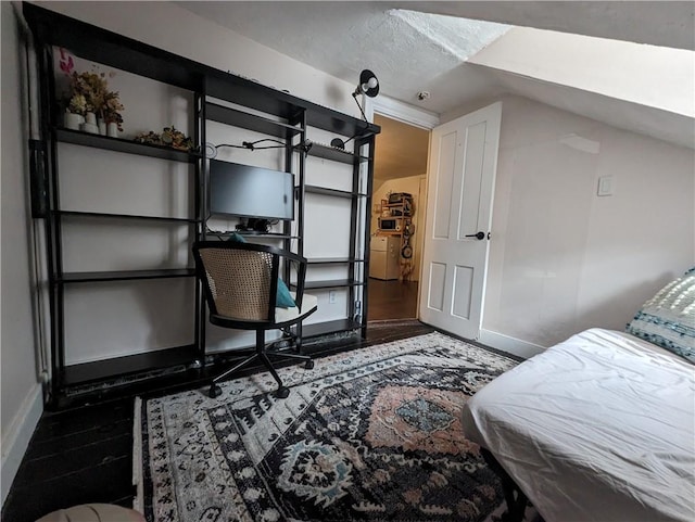 134 Courtland St, Providence, RI 02909 - bedroom featuring baseboards, wood finished floors, and lofted ceiling