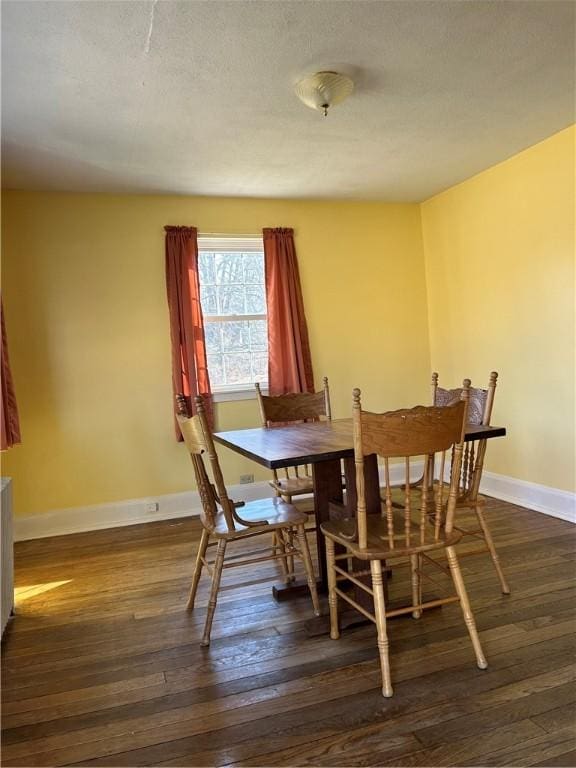 dining room with baseboards and dark wood-style floors