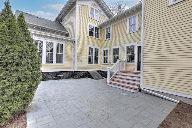 exterior space featuring a patio and entry steps