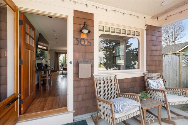 entrance to property with a porch