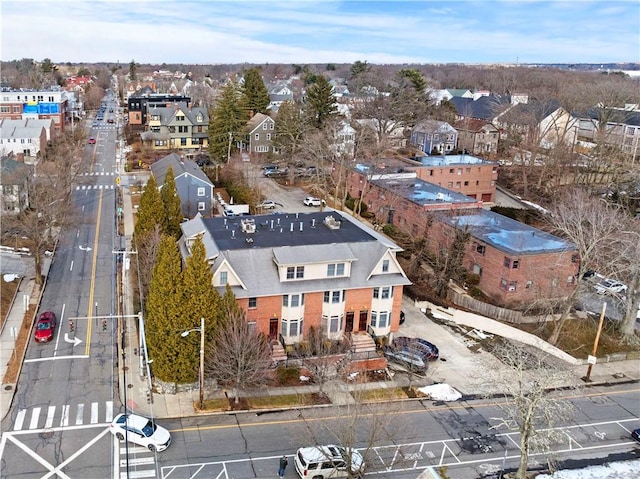 drone / aerial view with a residential view