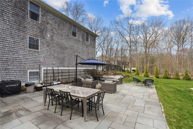 10 David Ct, East Greenwich, RI 02818 - view of patio featuring an outdoor living space and outdoor dining area