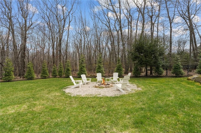 10 David Ct, East Greenwich, RI 02818 - view of yard with an outdoor fire pit and fence