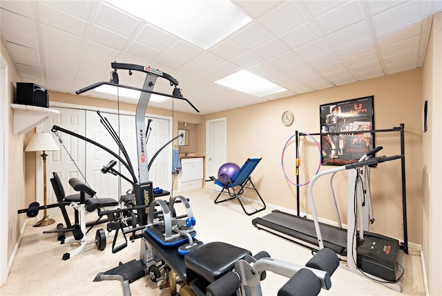 29 Reliance Dr, Bristol, RI 02809 - workout room with baseboards and carpet