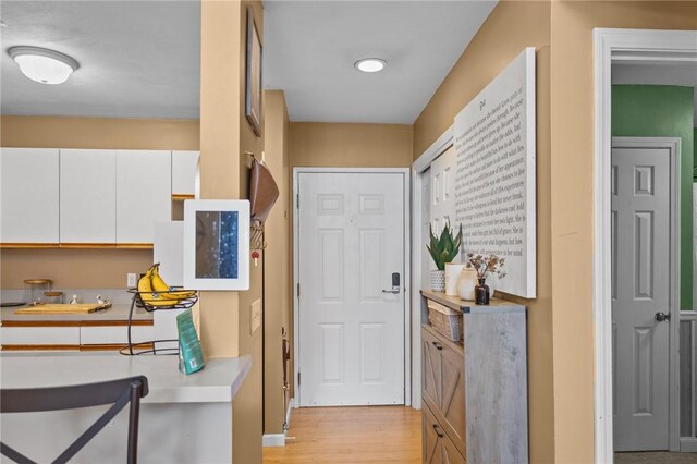 interior space featuring light wood finished floors