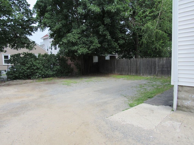 view of yard featuring fence