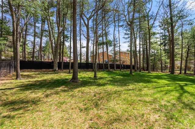 view of yard featuring fence