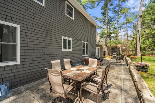 view of patio / terrace with fence and outdoor dining space
