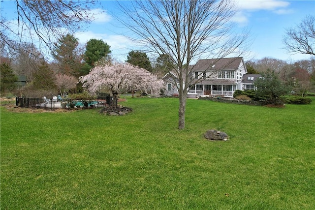 view of grassy yard