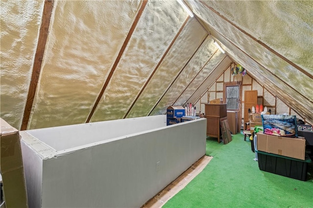 view of unfinished attic
