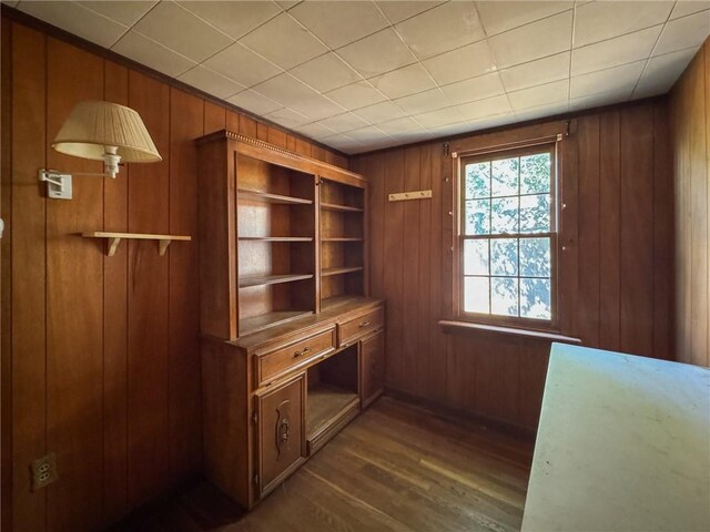 8 Tucker Ave, Tiverton, RI 02878 - mudroom with dark wood finished floors and wooden walls