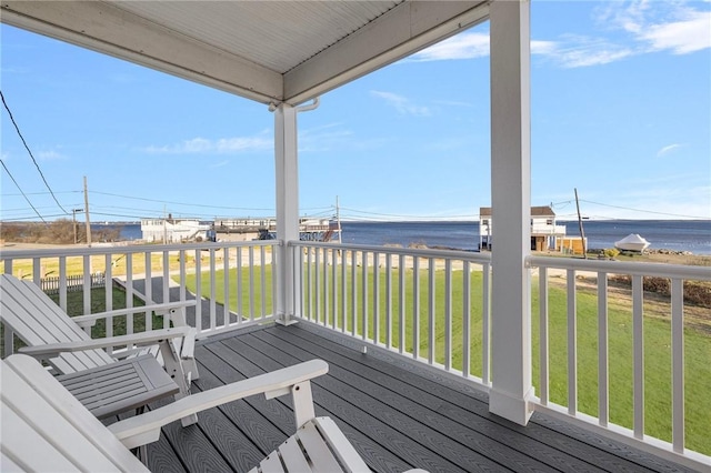 57 Foster St, Warwick, RI 02889 - deck with a water view and a lawn