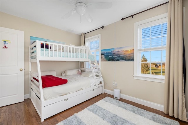 57 Foster St, Warwick, RI 02889 - bedroom featuring a ceiling fan, wood finished floors, and baseboards