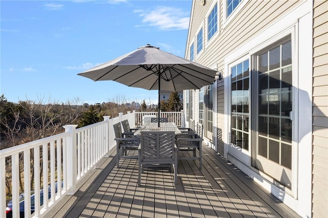 57 Foster St, Warwick, RI 02889 - wooden terrace with outdoor dining space