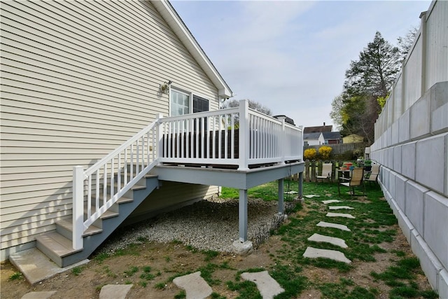 1 Augusta St, Providence, RI 02908 - view of side of home featuring a deck and fence