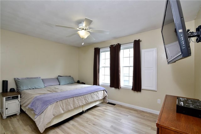 1 Augusta St, Providence, RI 02908 - bedroom with baseboards, a ceiling fan, light wood-style flooring, and visible vents