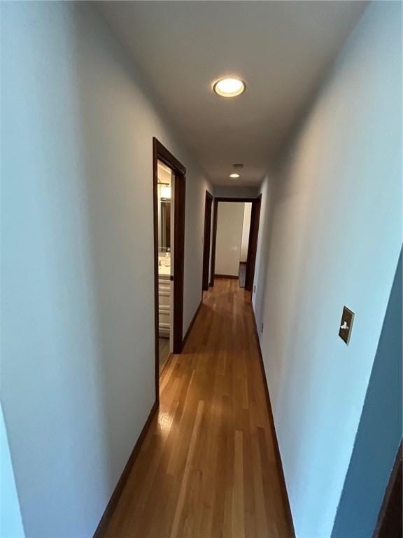 63 Duck Cove Rd, North Kingstown, RI 02852 - hall featuring baseboards, recessed lighting, and light wood finished floors