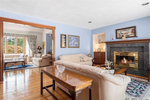 10 Oak Hill Dr, Lincoln, RI 02865 - living area with a fireplace and wood finished floors