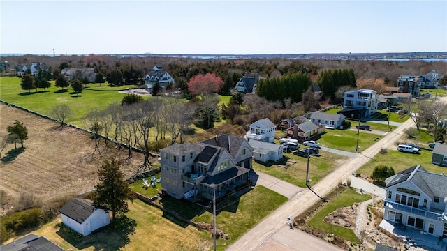 drone / aerial view with a residential view