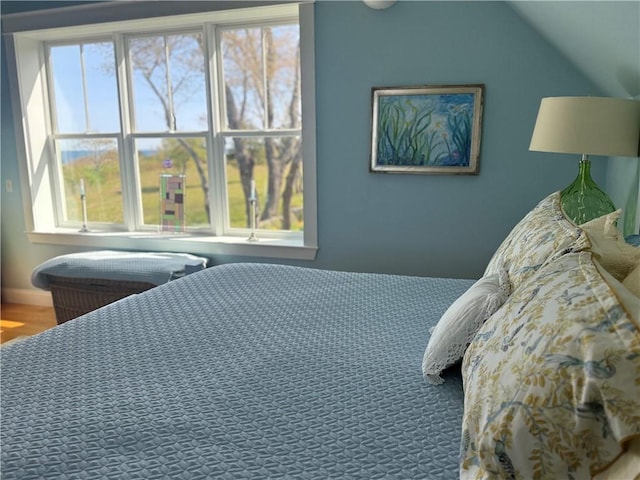 7 Clarkes Village Rd, Jamestown, RI 02835 - bedroom featuring vaulted ceiling and wood finished floors