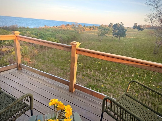 7 Clarkes Village Rd, Jamestown, RI 02835 - wooden deck with a water view