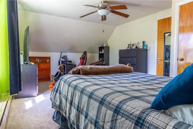 132 Bakers Creek Rd, Warwick, RI 02886 - carpeted bedroom featuring ceiling fan and lofted ceiling