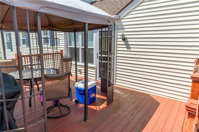 132 Bakers Creek Rd, Warwick, RI 02886 - wooden terrace with a gazebo and outdoor dining space