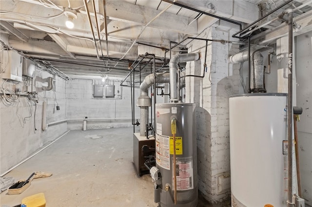 utilities featuring gas water heater and electric panel