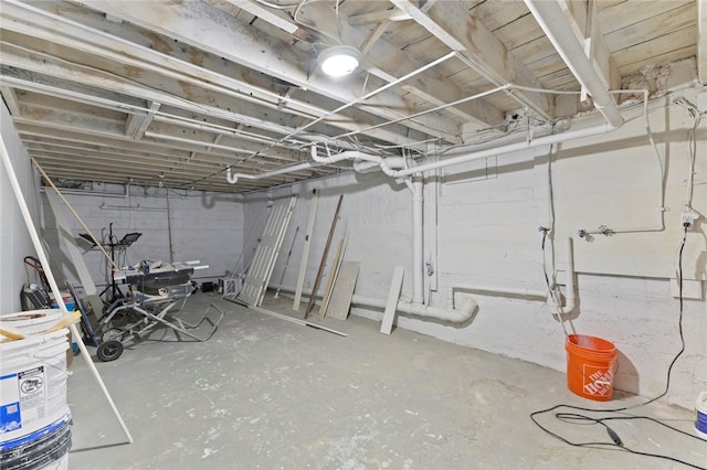 view of unfinished below grade area