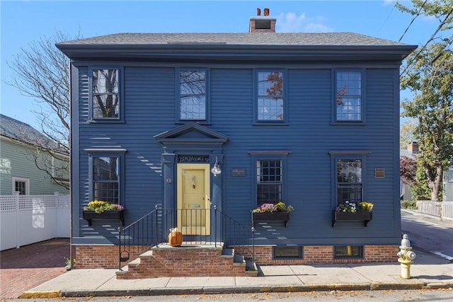 42 Second St, Newport, RI 02840 - colonial house featuring a chimney and a shingled roof
