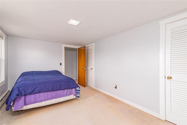 141 Canal St, Westerly, RI 02891 - bedroom featuring baseboard heating, light colored carpet, and baseboards