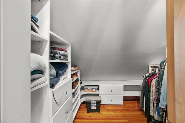 spacious closet with light wood finished floors