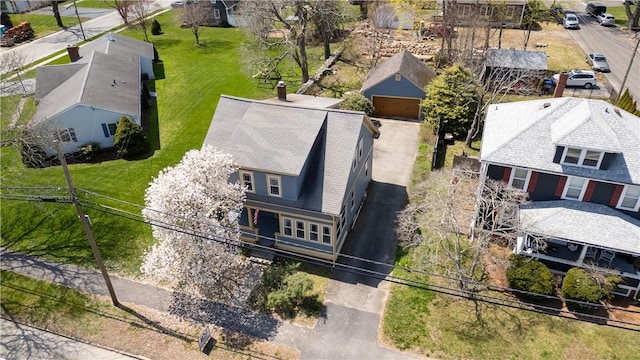 aerial view featuring a residential view