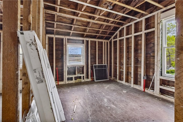 miscellaneous room with vaulted ceiling