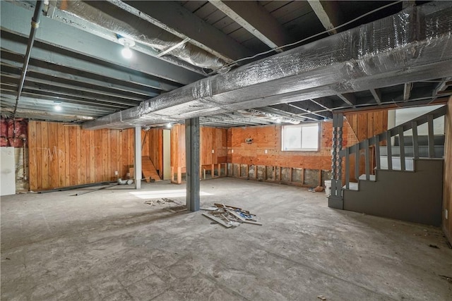below grade area with stairway
