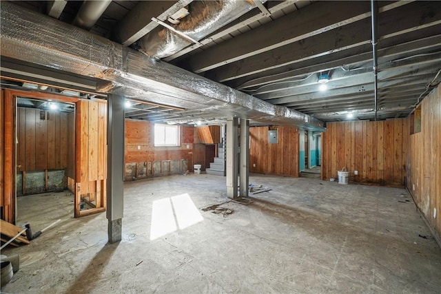 below grade area featuring stairway